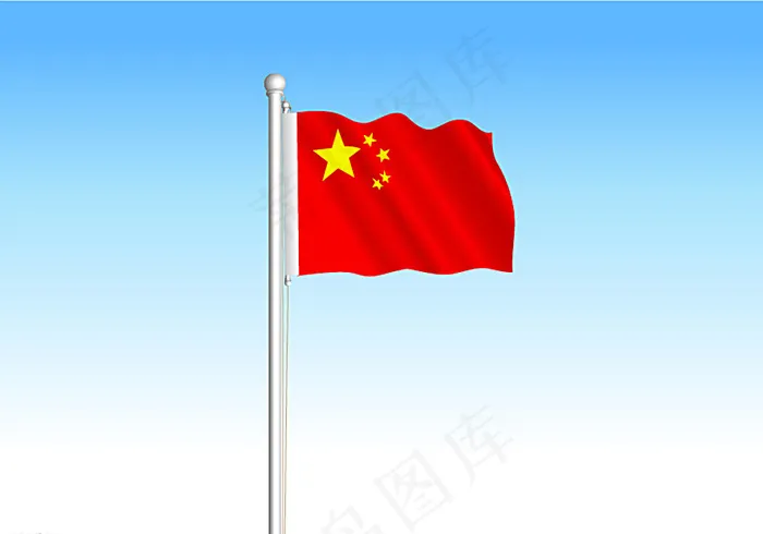 五星红旗迎风飘扬图片eps,ai矢量模版下载