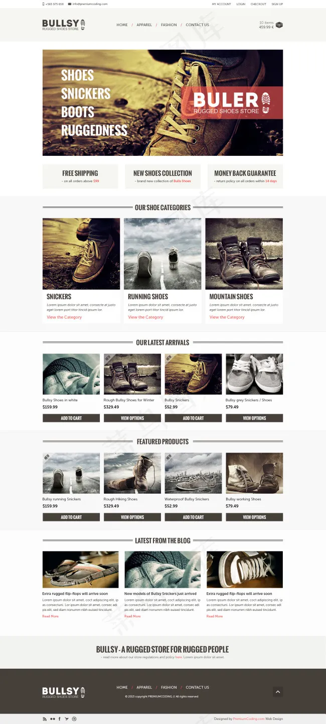 国外电商网页模板 欧美时尚psd模版下载