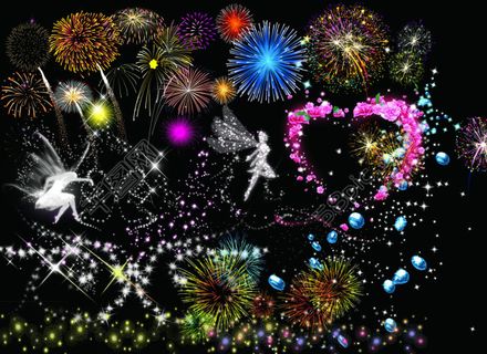 各种烟花分层PSD素材