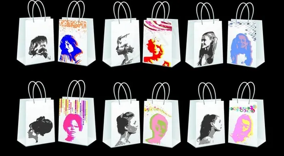 头像手提袋纸袋设计模板 (效果图)...