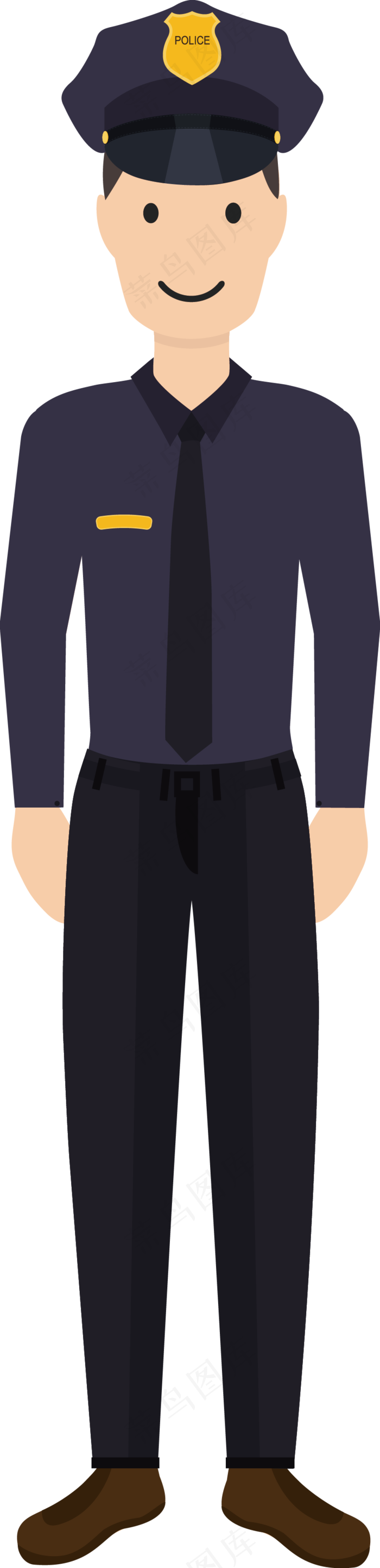 卡通警察*人物免扣PNG素材(897X3697)