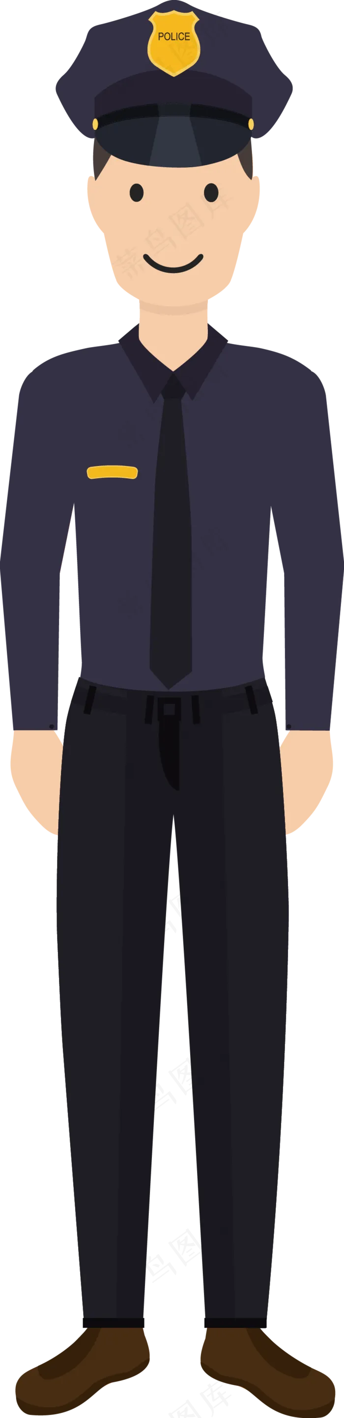 卡通警察*人物免扣PNG素材(897X3697)