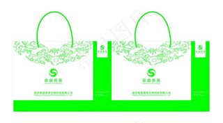 绿色横向手拎袋
