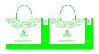 绿色横向手拎袋