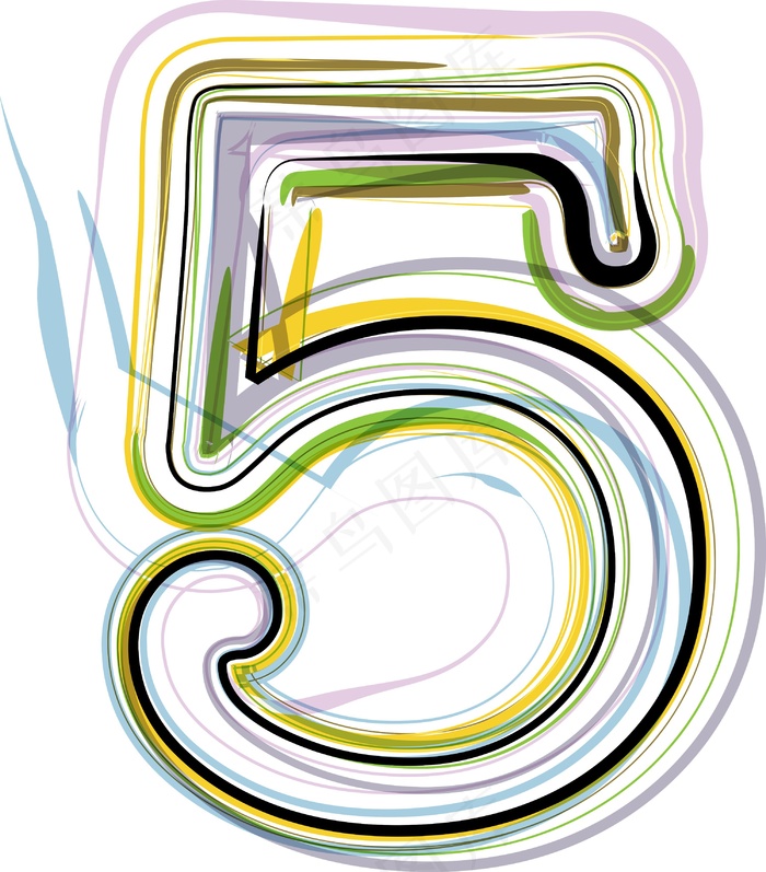 有机字体插图5号eps,ai矢量模版下载