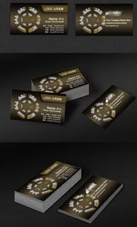 创意齿轮金属名片五金汽修名片设计模...