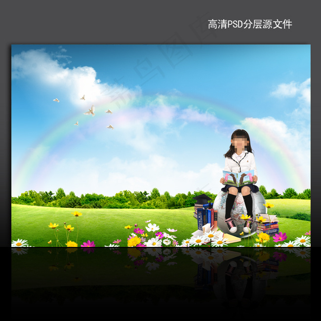 绿色环保学校教育海报背景设计