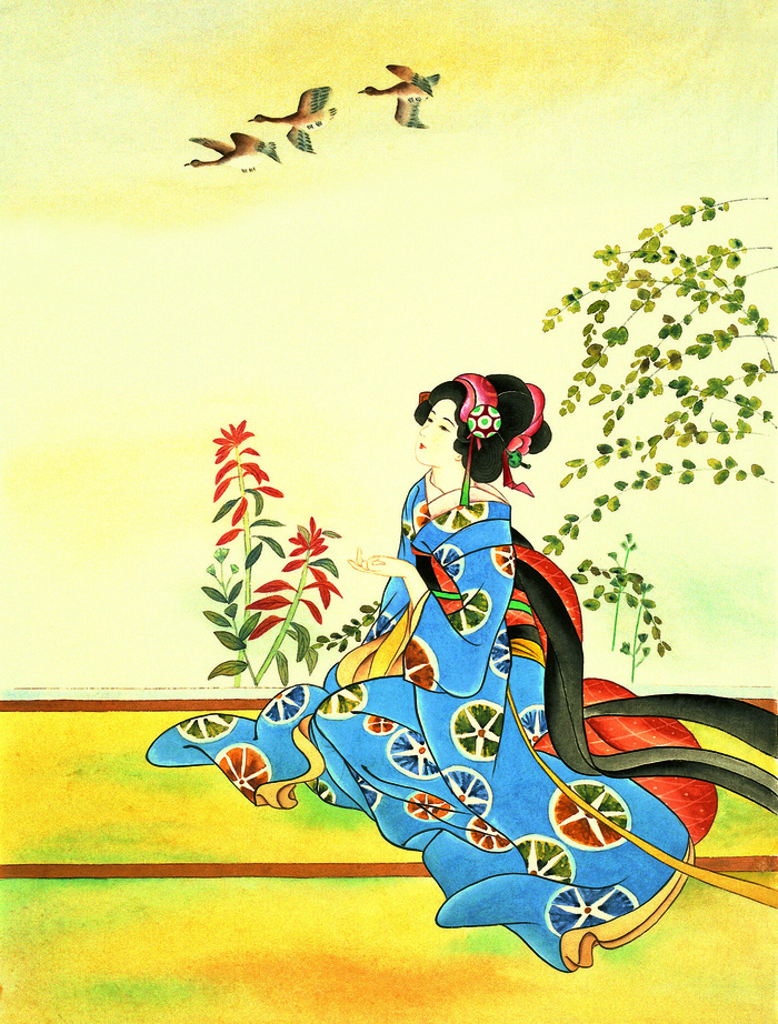 春天  杨柳 东洋侍女