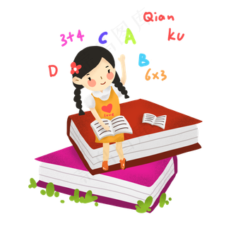 卡通世界读书日小女孩读书卡通世界读书日小女孩读书