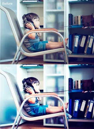 儿童照片梦幻蓝色效果调色动作