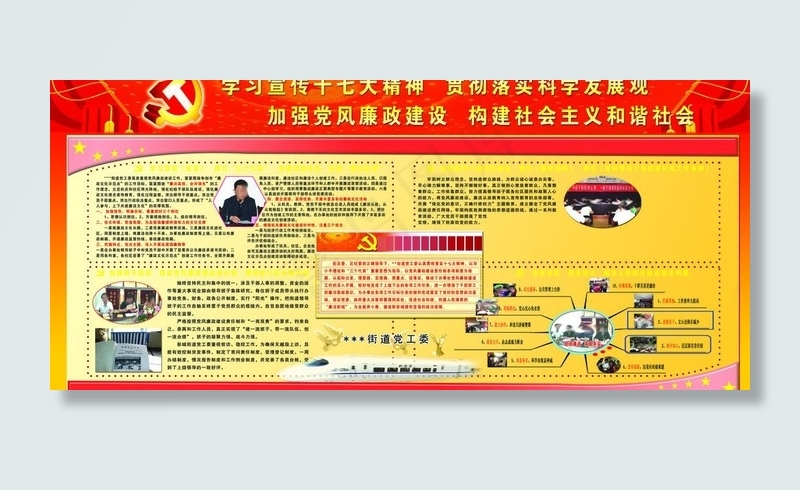 党风廉政建设十七大展板图片(4800X2400(DPI:48))psd模版下载