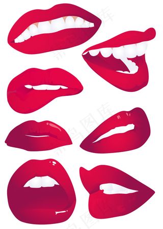 嘴巴矢量素材-3