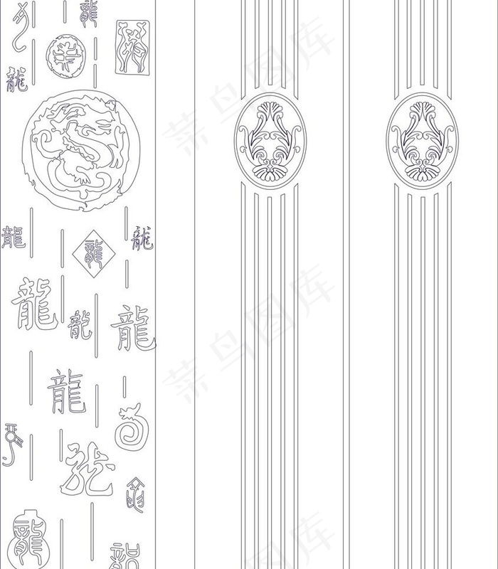 玻璃移门刻绘图cdr矢量模版下载