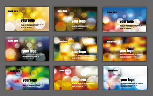 光影梦幻名片卡片设计矢量素材