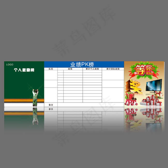 【CDR】销售业绩PK竞赛展板cdr矢量模版下载