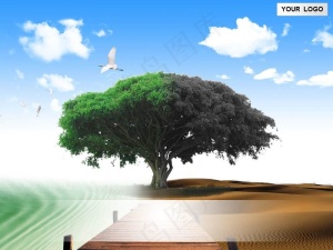 大自然风景主题PPT模板预览图