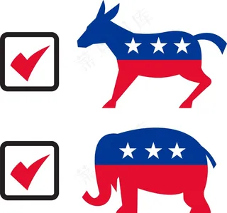 共和党选举投票的民主党驴