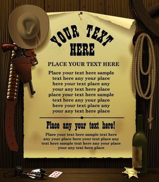 美国西部风格海报矢量素材