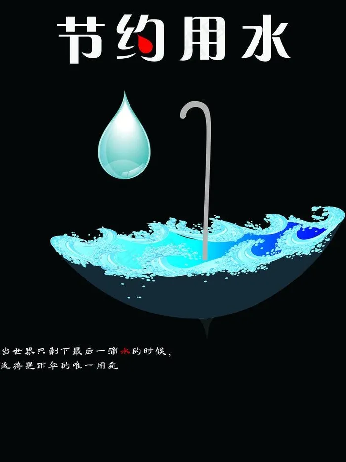节约用水海报图片ai矢量模版下载