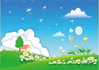 春天的白云图片