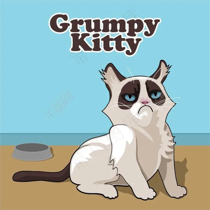 猫动物图片素材ai矢量模版下载