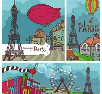 法国巴黎素材设计图片