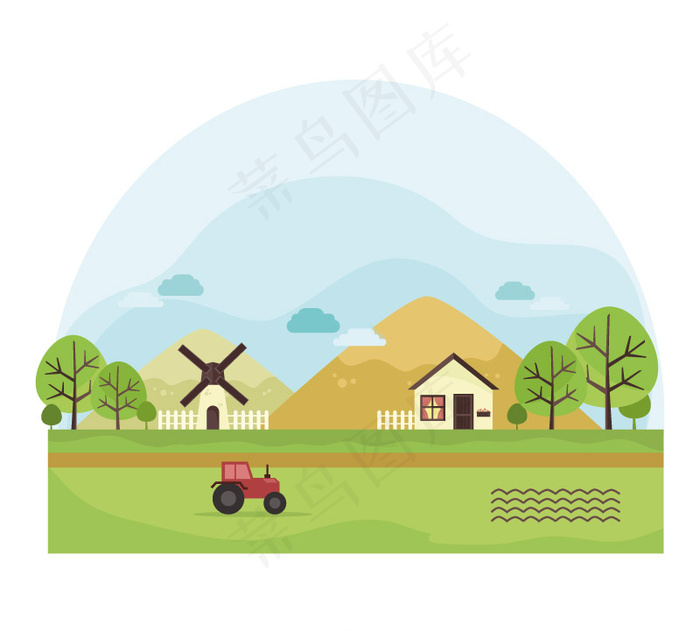 卡通农场设计矢量素材
