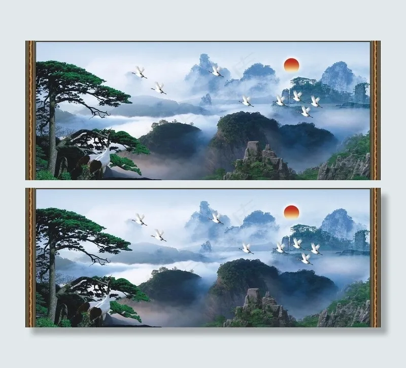 迎客松图片cdr矢量模版下载