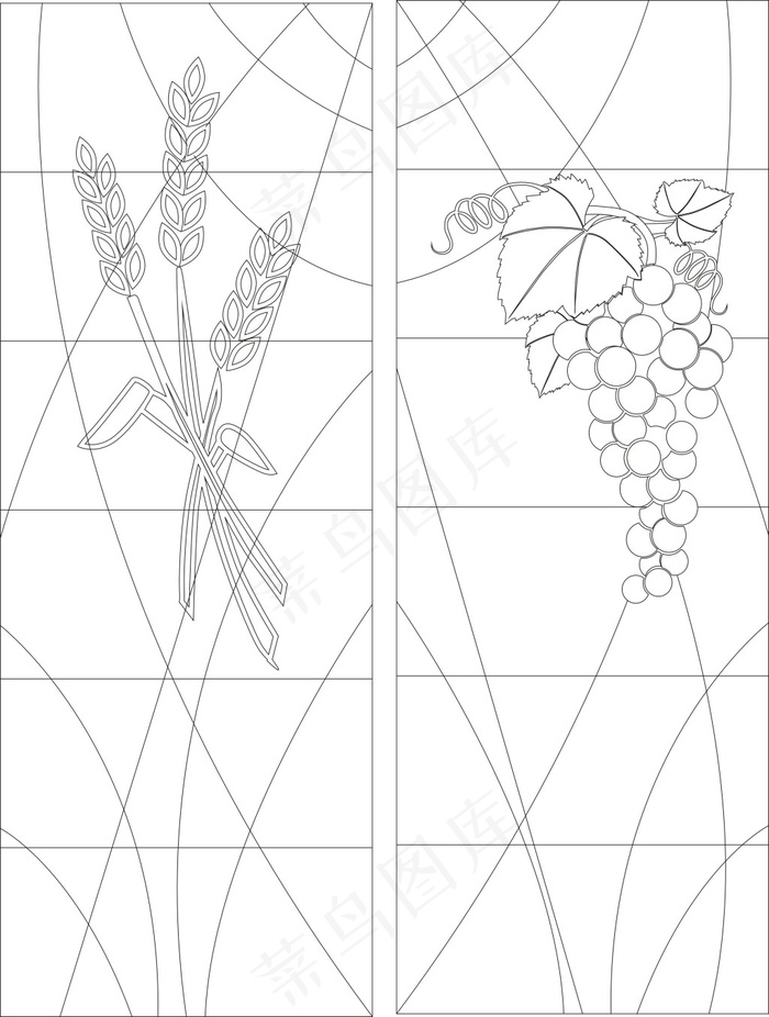 葡萄 麦子 矢量图cdr矢量模版下载
