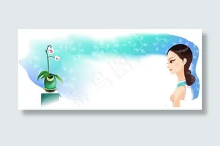 古典卡通美女矢量图下载