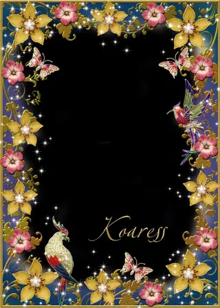 鎏金花鸟相框PSD分层素材