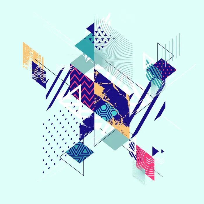 时尚几何图形排列布局创意海报(594X594)eps,ai矢量模版下载