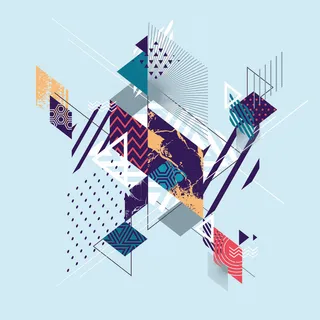 时尚几何图形排列布局创意海报