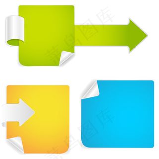 创意卷边文本标签矢量素材-4