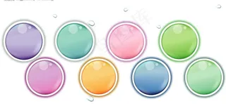 缤纷七彩圆形按钮带水滴图片