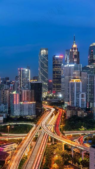 延时城市夜景高清摄影图片