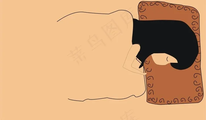 睡觉的女孩图片cdr矢量模版下载