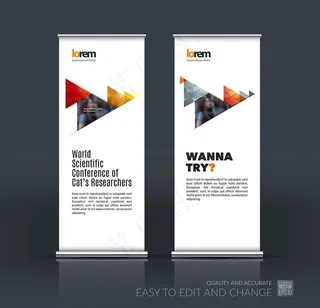 创意企业商务展架版板元素集合