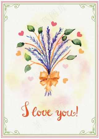 时尚水彩花水彩艺术的抽象元素背景