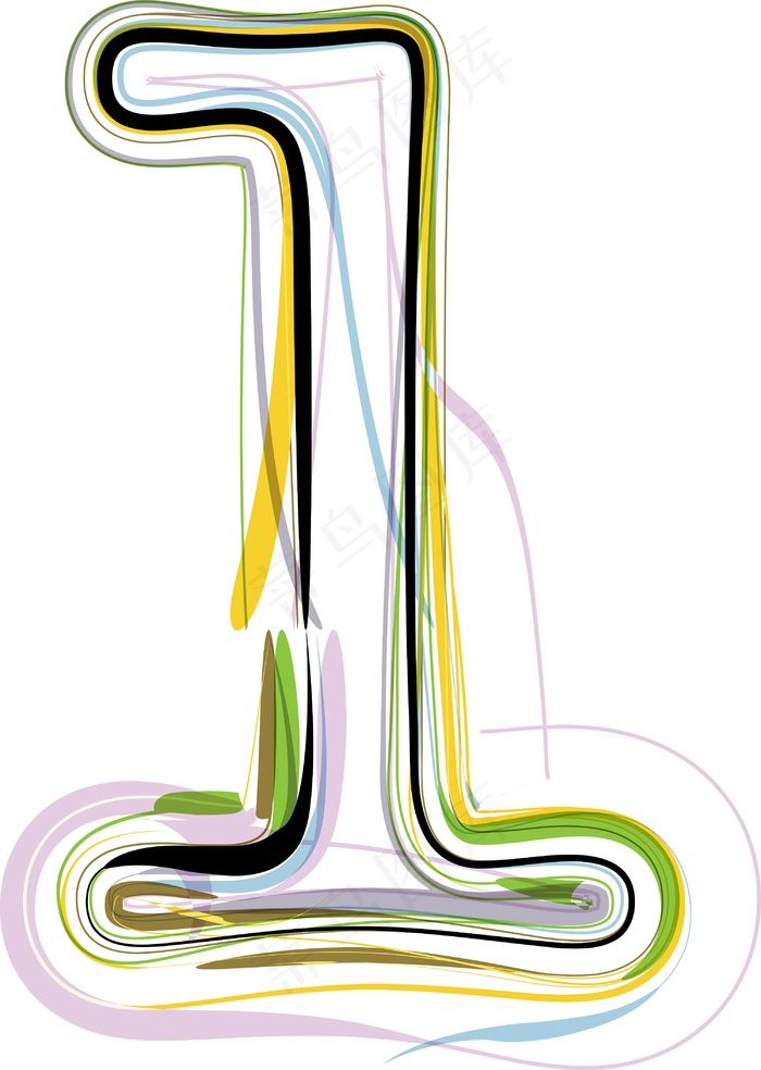 有机字体插图1号eps,ai矢量模版下载