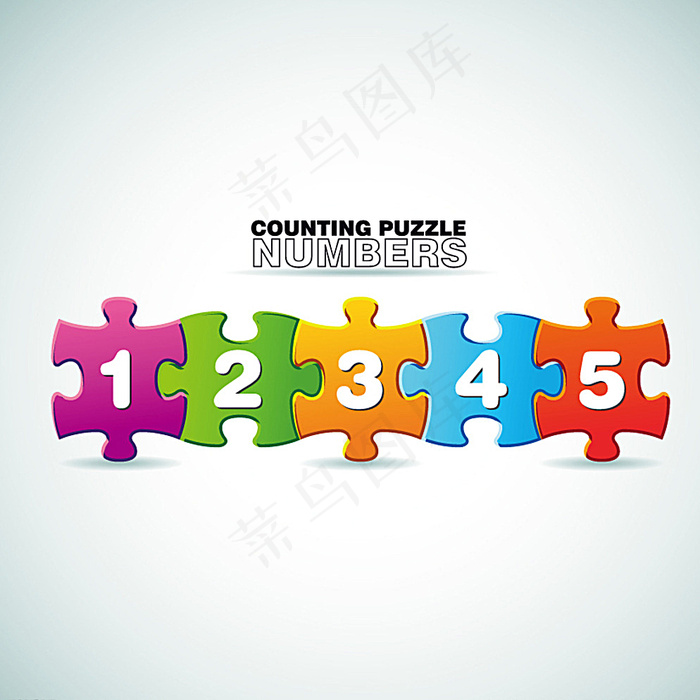 彩色数字拼图背景图片