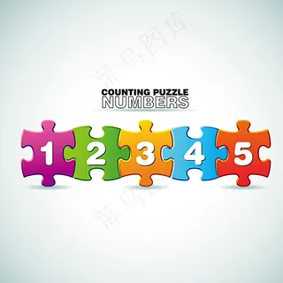 彩色数字拼图背景图片
