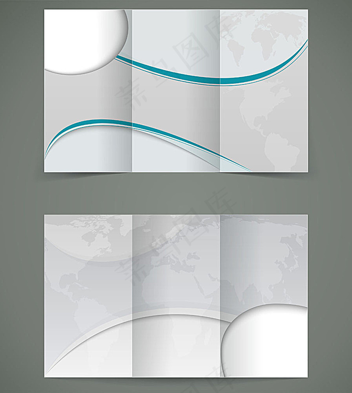动感线条地图背景折页eps,ai矢量模版下载