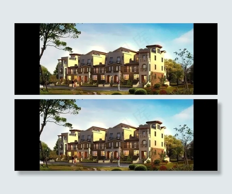 欧式别墅建筑效果图图片