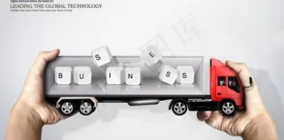 创意集装箱卡车PSD图片下载