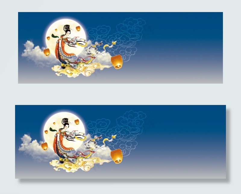 中秋嫦娥孔明灯背景banner