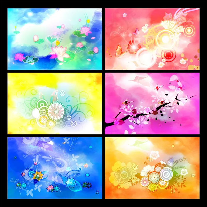 潮流炫彩花纹背景PSD分层素(5906X5906(DPI:300))psd模版下载