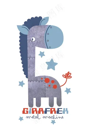卡通动物图案设计长颈鹿