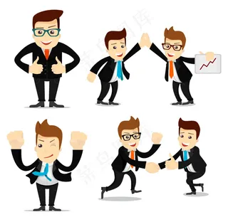 白领卡通人物男西装企业插画