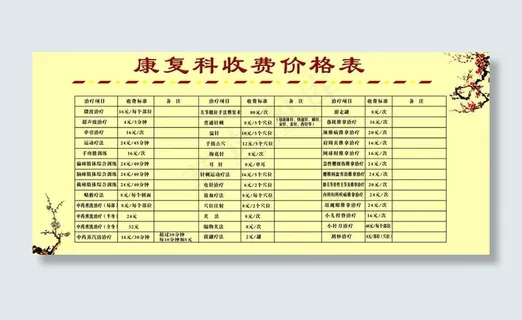 中医康复理疗收费标准图片
